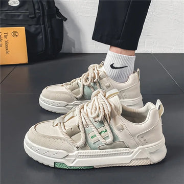 Xajzpa 2025 Men's Sneakers Casual Shoes Fashion Leather Men Non-slip Wear-resistant Comfortable  Couple Shoes Tenis Masculino